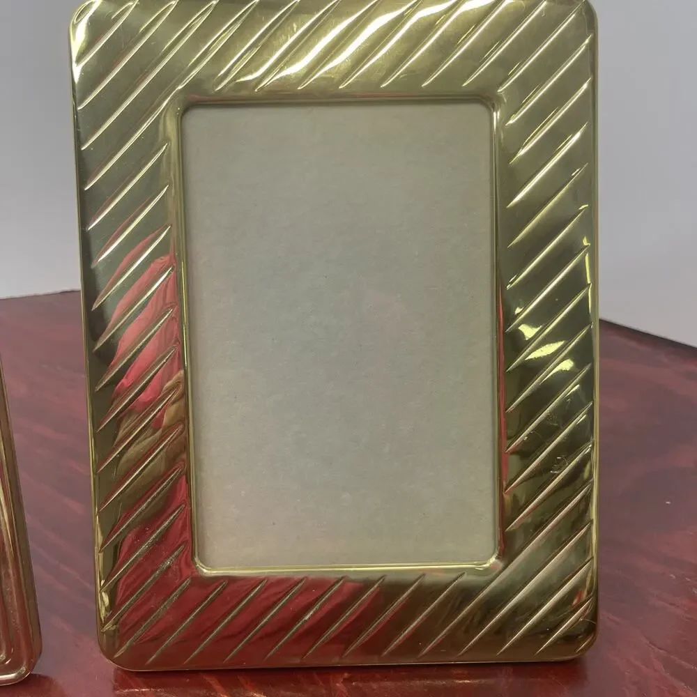 Set Of 2 Vintage Solid Brass Picture Frames – 5x7”